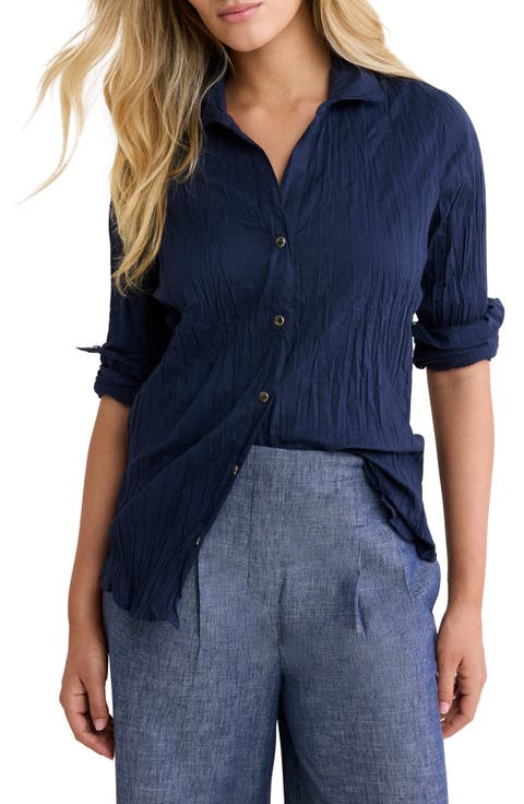 Core Cotton Long Sleeve Button-Up Shirt (Regular & Petite)