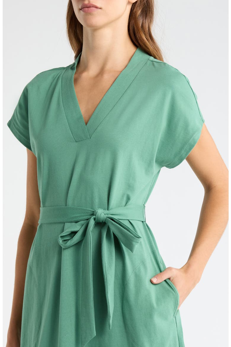 Islandscape Cotton Jersey Midi Dress, Alternate, color, SPRUCE FROST