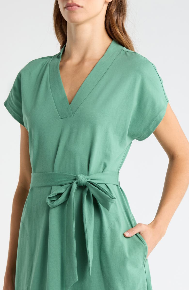 Tommy Bahama Islandscape Cotton Jersey Midi Dress, Alternate, color, Spruce Frost