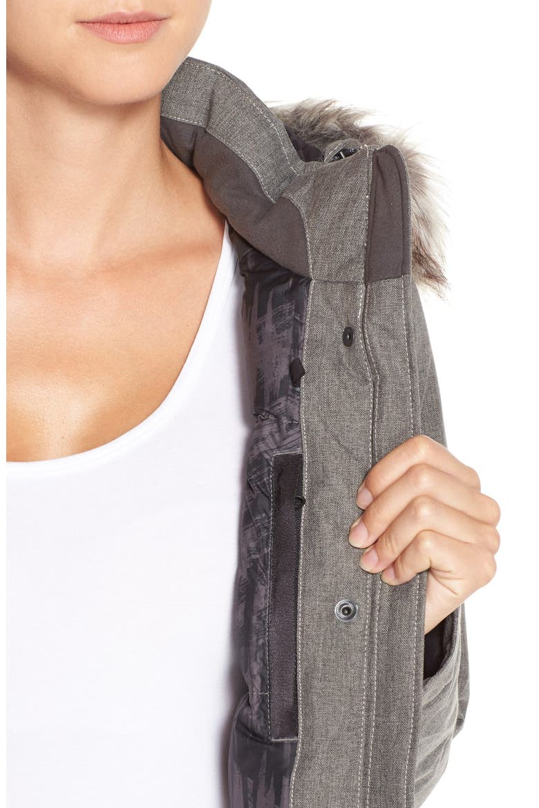 'Arctic' Parka with Removable Faux Fur Trim Hood, Alternate, color, GRAPHITE GREY