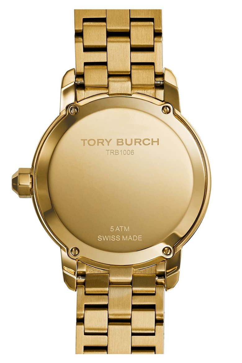'Tory' Large Round Bracelet Watch, 37mm, Alternate, color, GOLD/ ORANGE