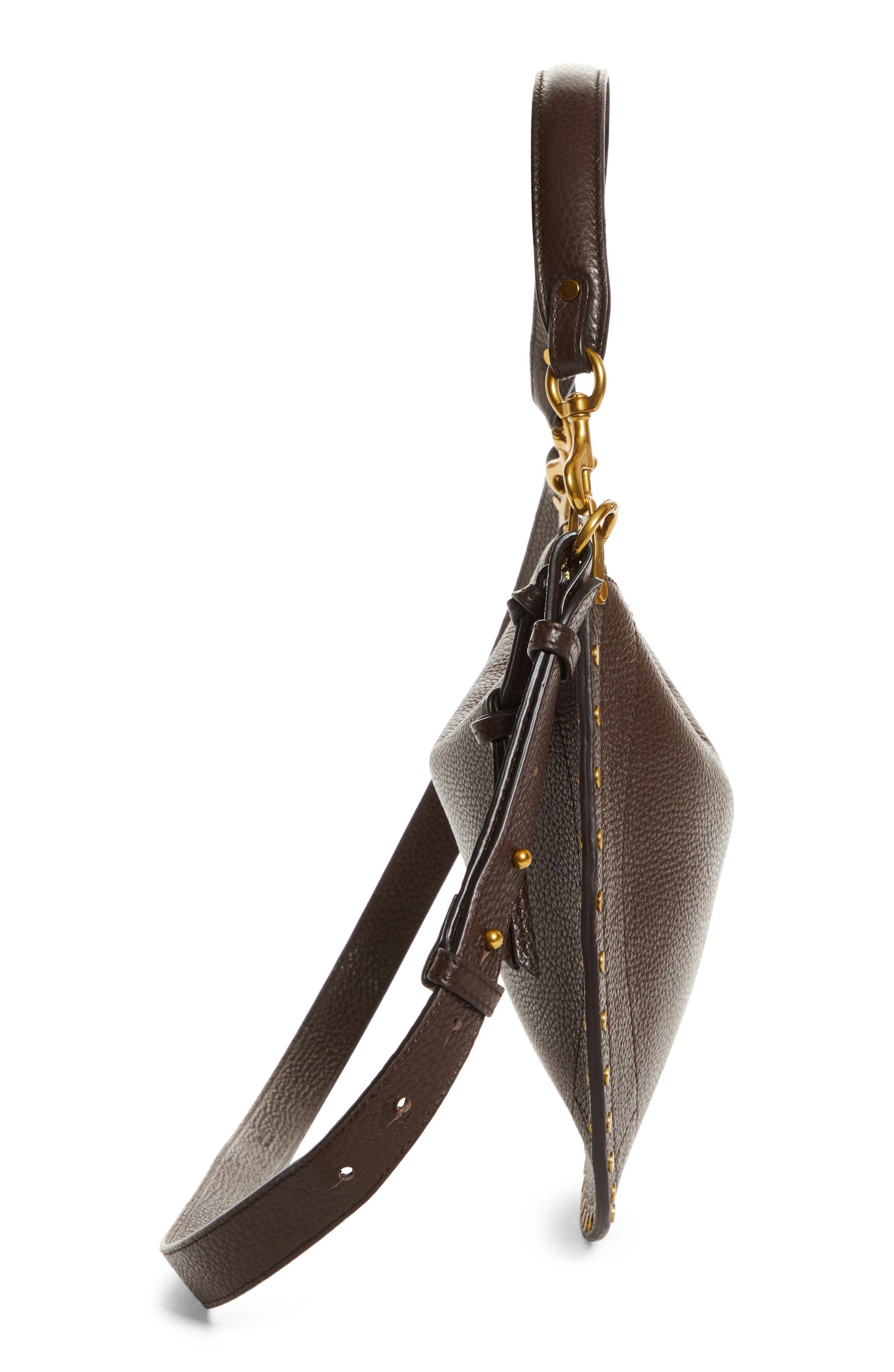 Oskan Soft Zipped Leather Crossbody Bag, Alternate, color, COFFEE
