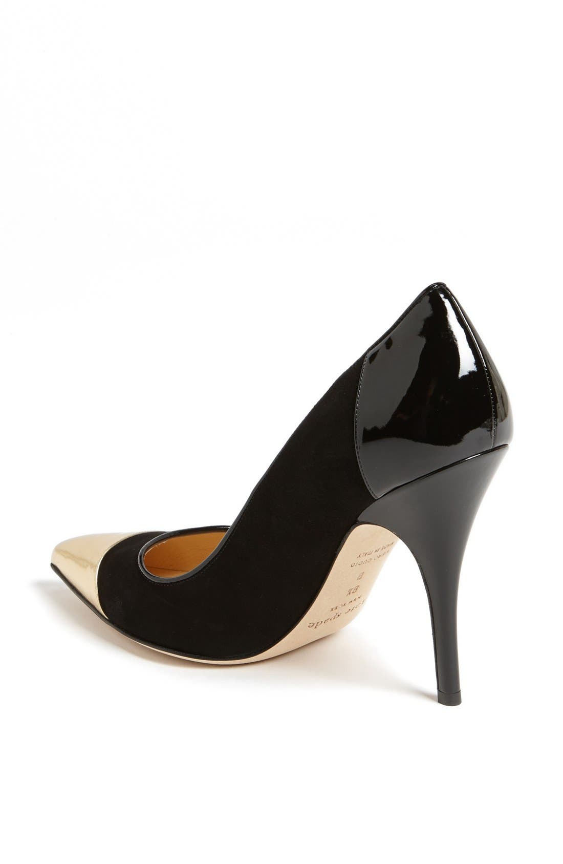 'liberty' pump, Alternate, color, BLACK SUEDE/ GOLD SPECCHIO