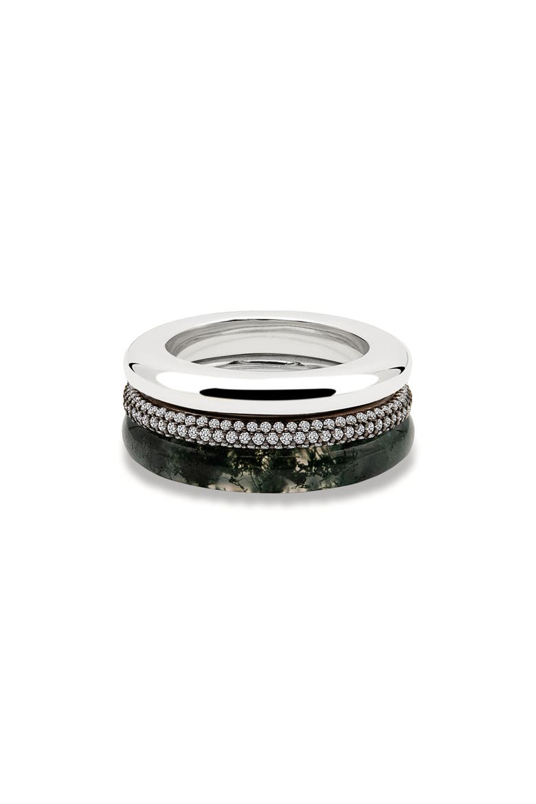 Aurea Diamond Stack Ring, Main, color, WHITE