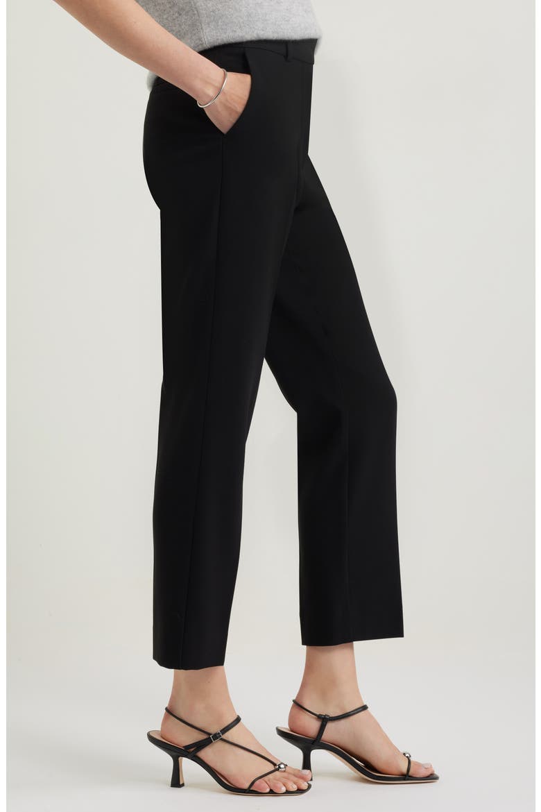 The Lena Slim Cropped Trousers, Alternate, color, BLACK