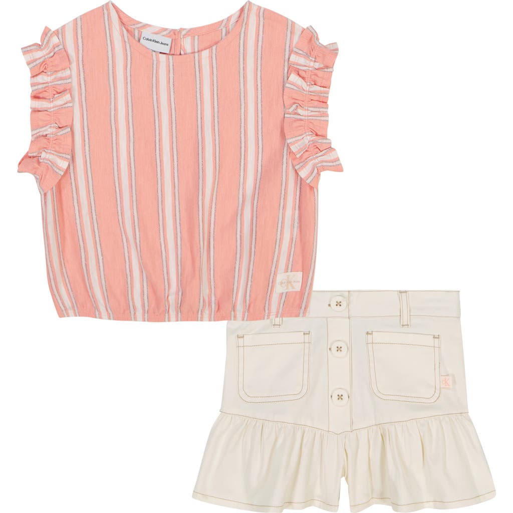 Calvin Klein Stripe Top & Shorts Set