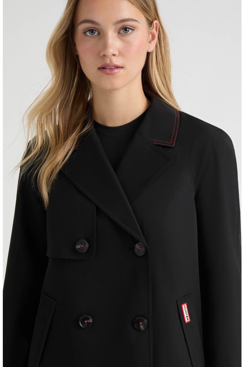 Tina Double Breasted Short Trench Coat, Alternate, color, BLACK