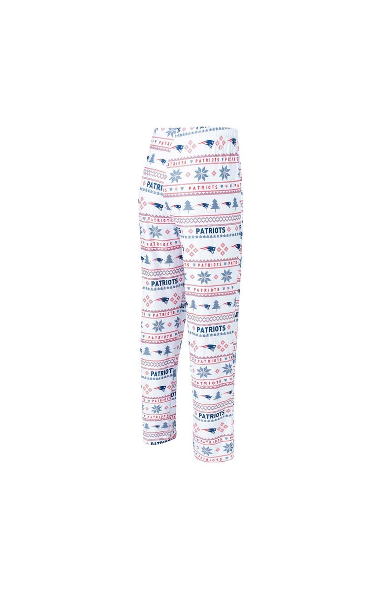 CONCEPTS SPORT Men's Concepts Sport White/Navy New England Patriots Tinsel Raglan Long Sleeve T-Shirt & Pants Sleep Set, Alternate, color, White