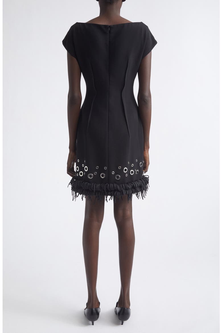 Grazziela Grommet Fringe Hem Minidress, Alternate, color, BLACK