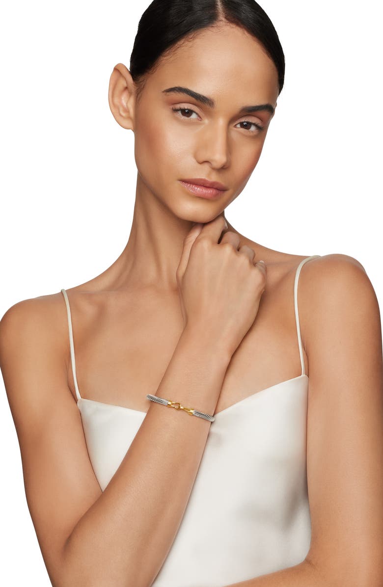 David Yurman Buckle Classic Cable Bracelet in Sterling Silver with 14K Yellow Gold, 5mm, Alternate, color, Two Tone