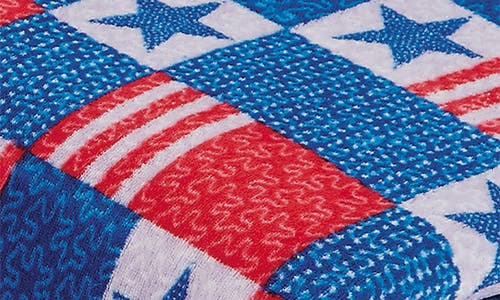 Luxury Home Patriotic Patchwork Plush Fleece Throw Blanket