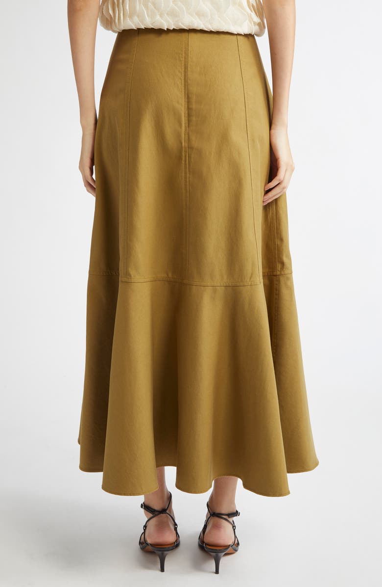 Ulla Johnson Sabina Cascasde Ruffle Cotton Blend Skirt, Alternate, color, Lichen