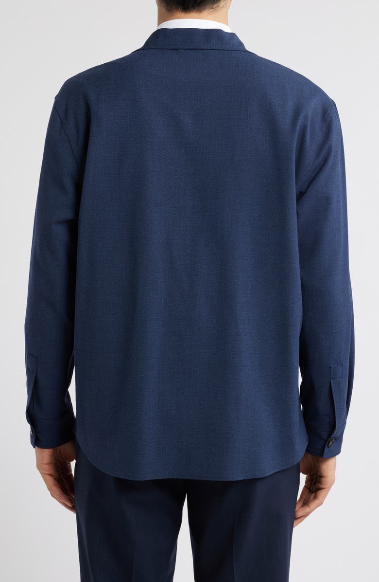 Canali Nuvola Wool Blend Shirt Jacket, Alternate, color, Navy