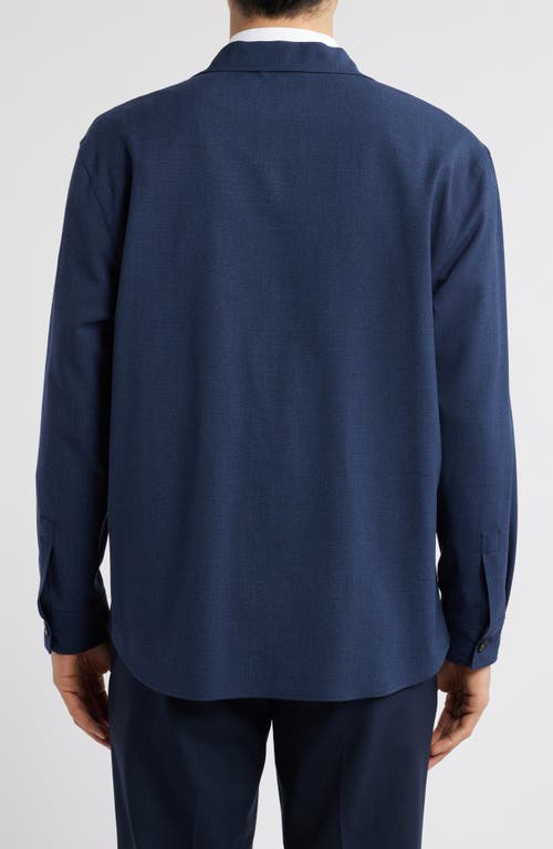 Canali Nuvola Wool Blend Shirt Jacket In Blue