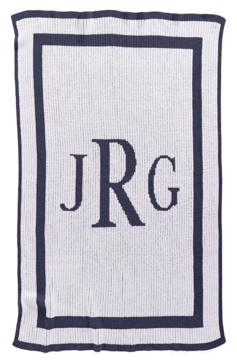 'Classic Monogram' Personalized Stroller Blanket