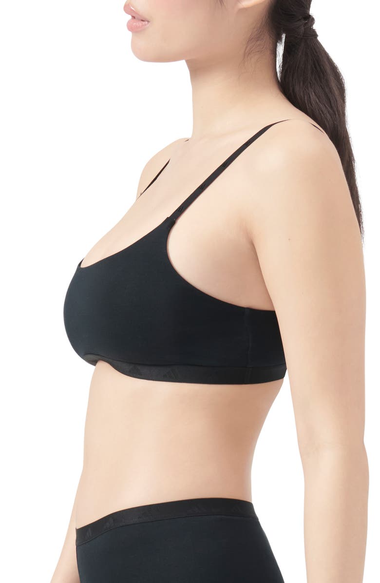 adidas Originals Scoop Stretch Cotton Jersey Bralette, Alternate, color, Black