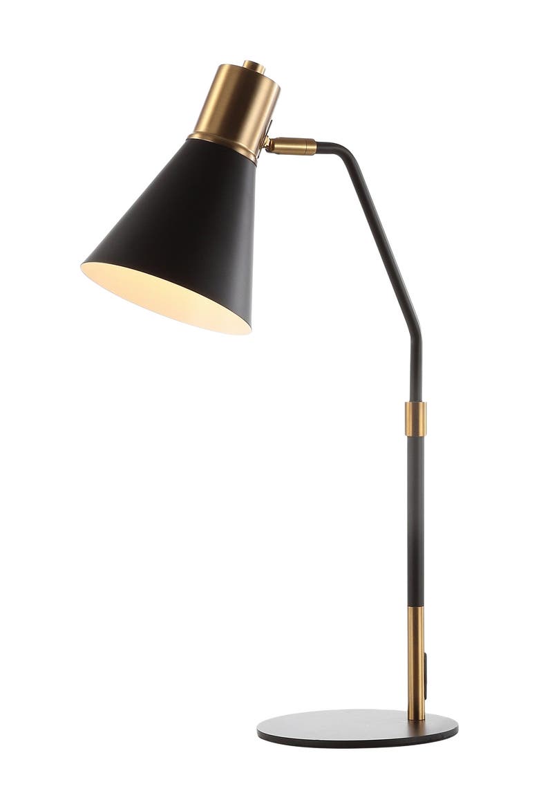 Apollo 22.5" Metal LED Task Lamp, Black/Brass Gold, Main, color, Black/Brass Gold