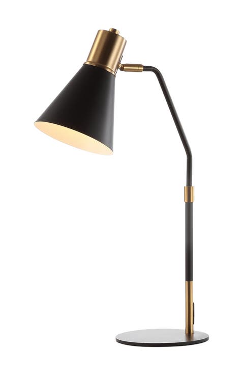 Apollo 22.5" Metal LED Task Lamp, Black/Brass Gold