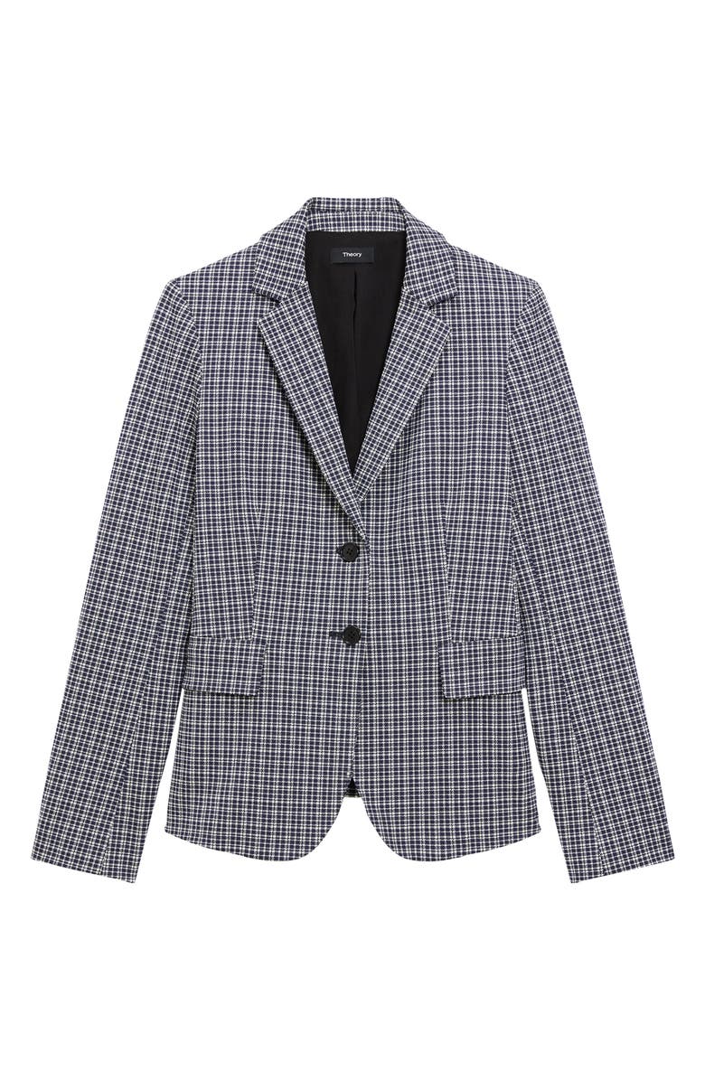 Theory Carissa Plaid Blazer, Alternate, color, Almond Multi