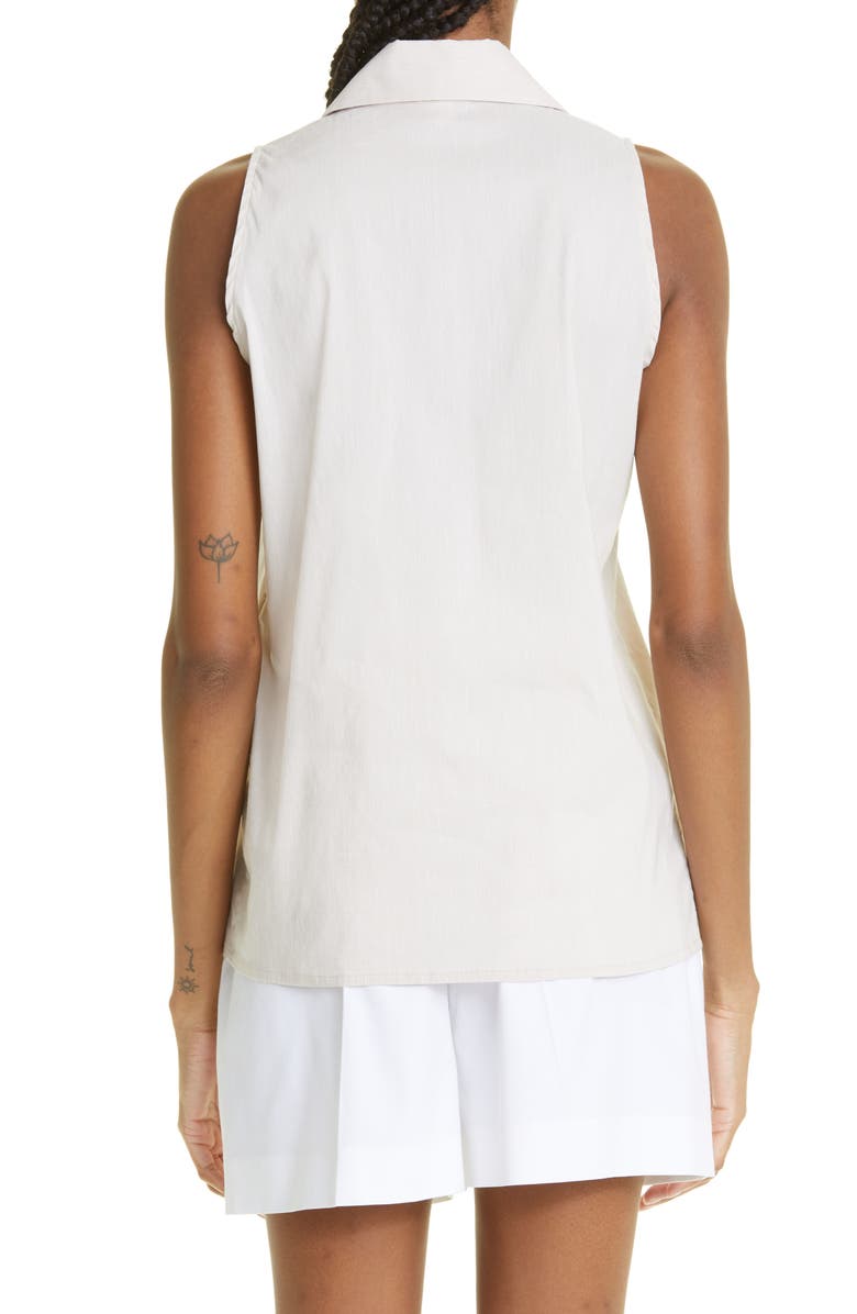 Eleventy Sleeveless Button-Up Shirt, Alternate, color, Sand