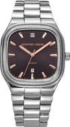 GEOFFREY BEENE Textured Bezel Diamond Bracelet Watch, 41mm