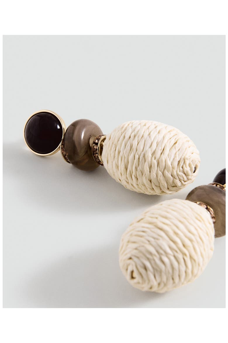 Raffia Drop Earrings, Alternate, color, BEIGE