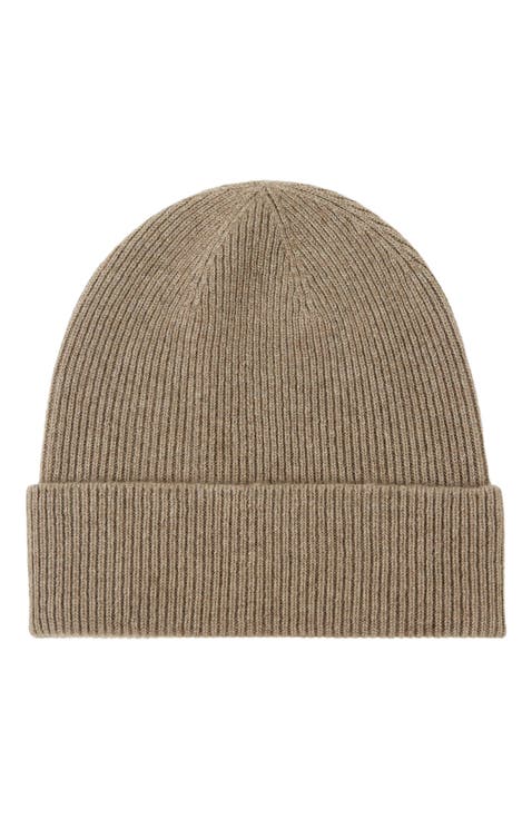Cashmere Rib Knit Beanie