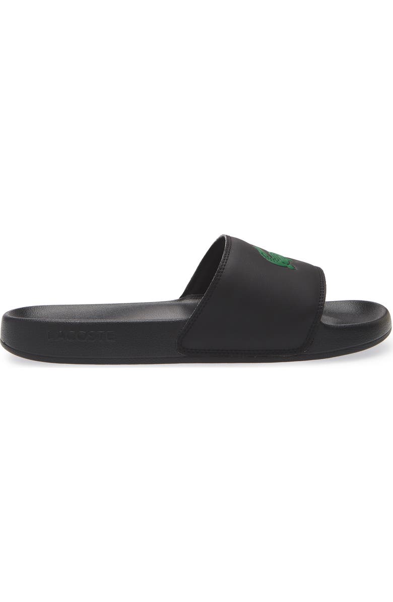 Lacoste Serve Slide Sandal, Alternate, color, Black/ Green