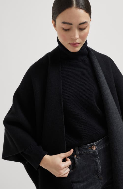 Brunello Cucinelli Wool And Cashmere Poncho In Anthracite