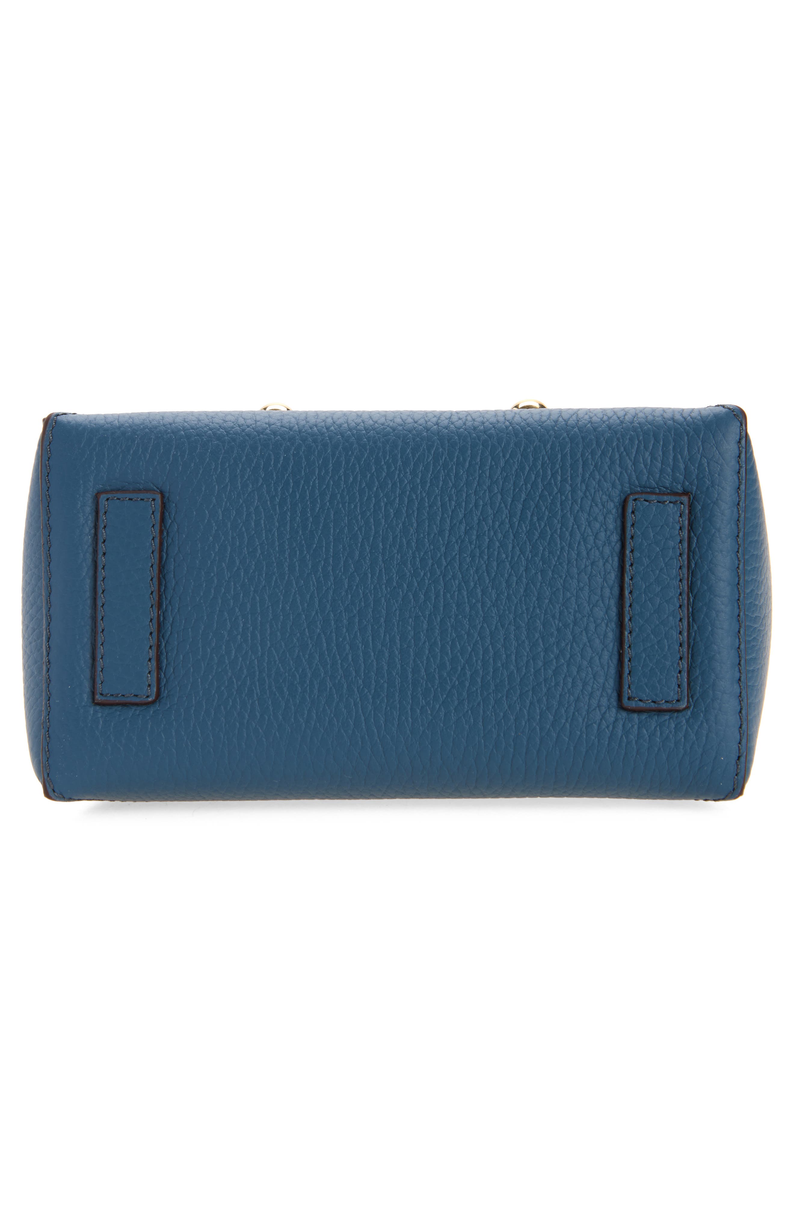 Nano Mosaic Grained Leather Top Handle Bag, Alternate, color, LOCH BLUE