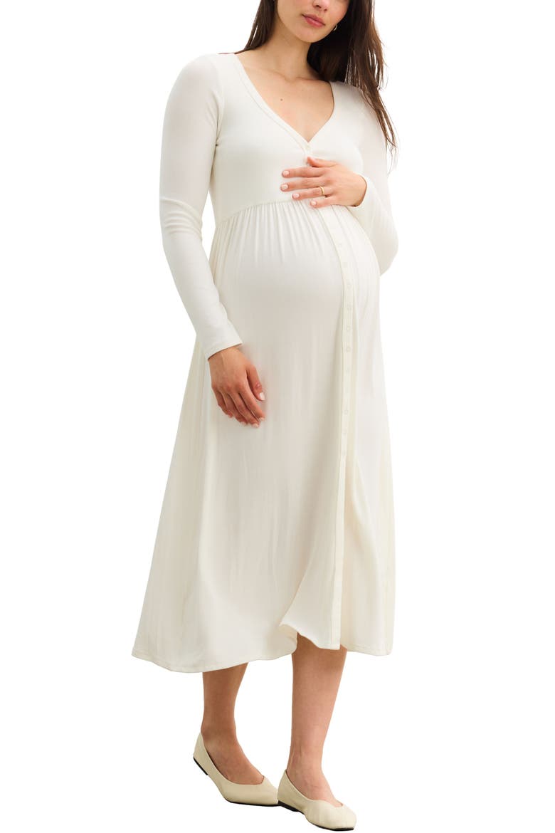 The Softest Rib Nursing Dress, Alternate, color, Ivory