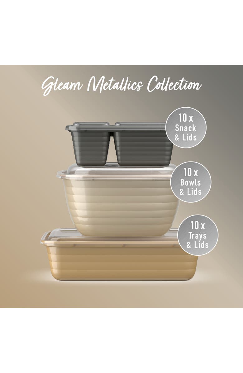 BENTGO Prep 60-Piece Meal Prep Kit, Alternate, color, Gleam Metallics