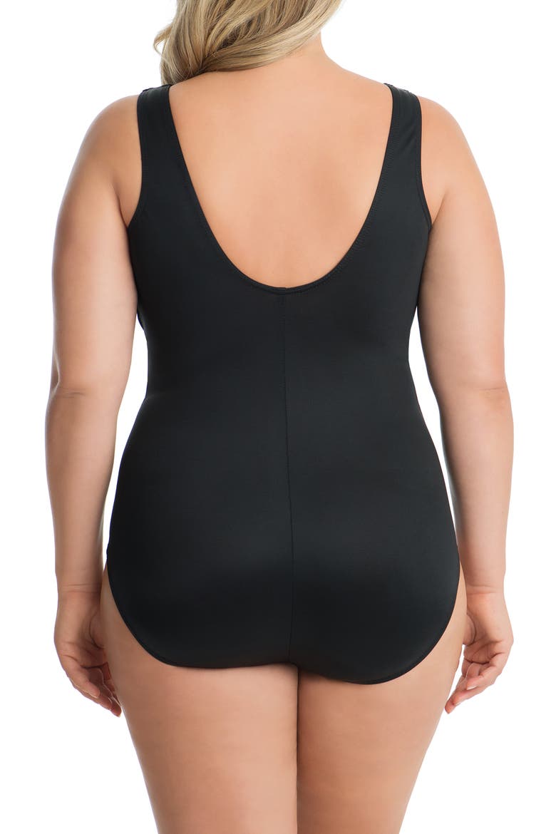 Illusionists Palma One-Piece Swimsuit, Alternate, color, BLACK