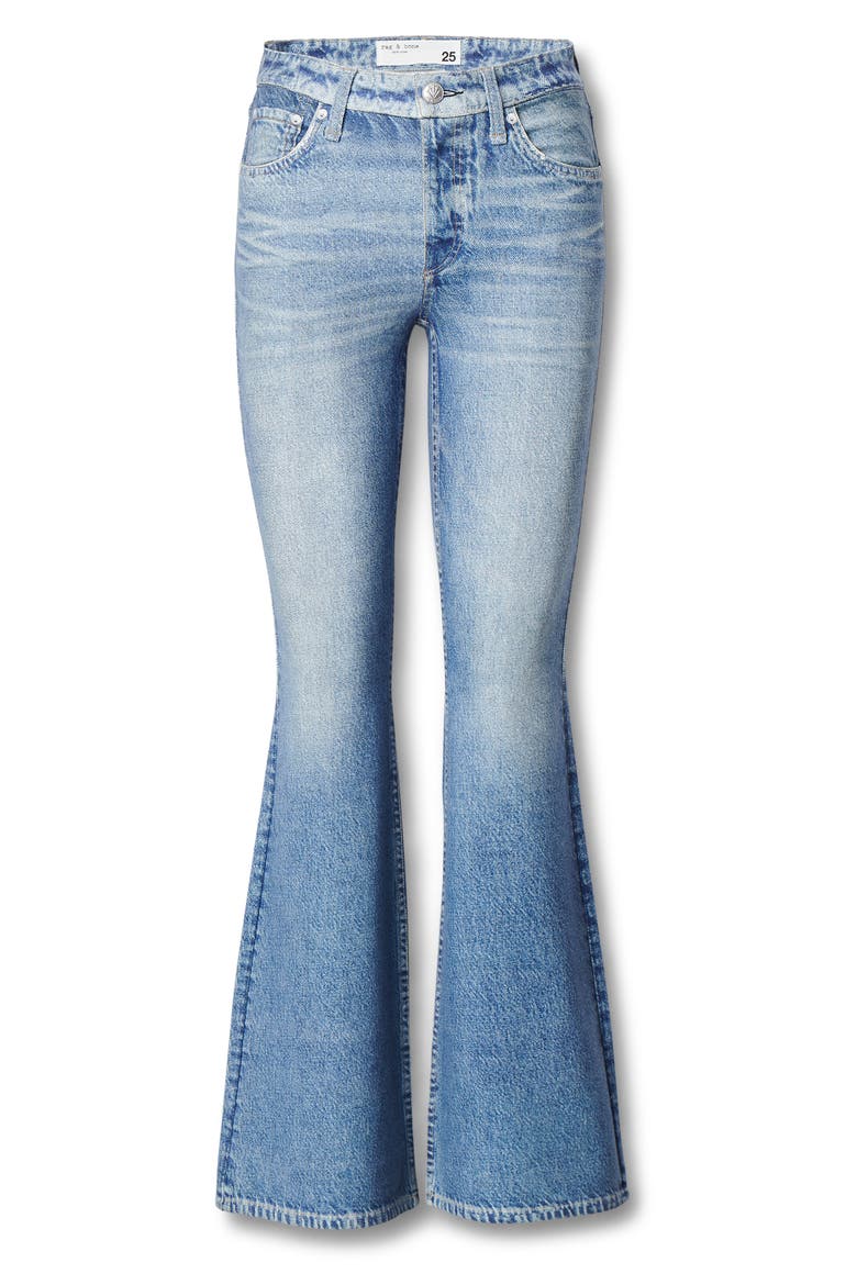 rb Miramar Ponte Dahlia Mid Rise Flare Jeans, Alternate, color, MINET