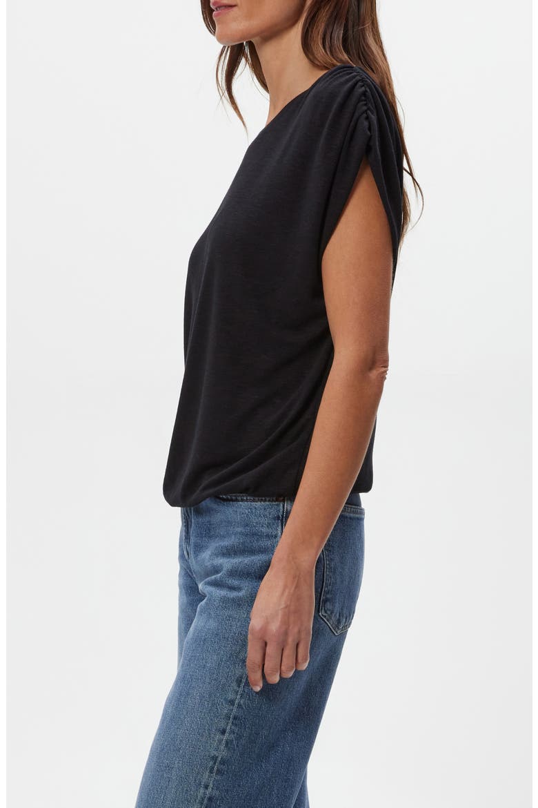 Sharron Cap Sleeve T-Shirt, Alternate, color, BLACK