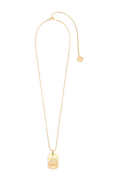 Zodiac sign plaque necklace