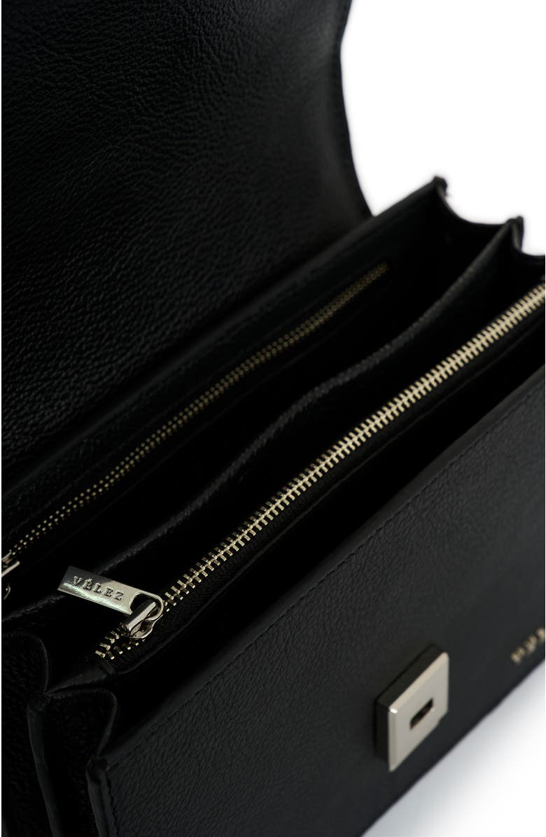 Velez Garniel Hands-Free Leather Bag with Woven Handle, Alternate, color, Black