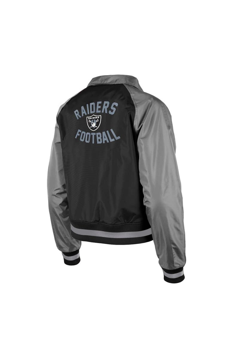 New Era Women's New Era Black Las Vegas Raiders Coaches Raglan Full-Snap Jacket, Alternate, color, 