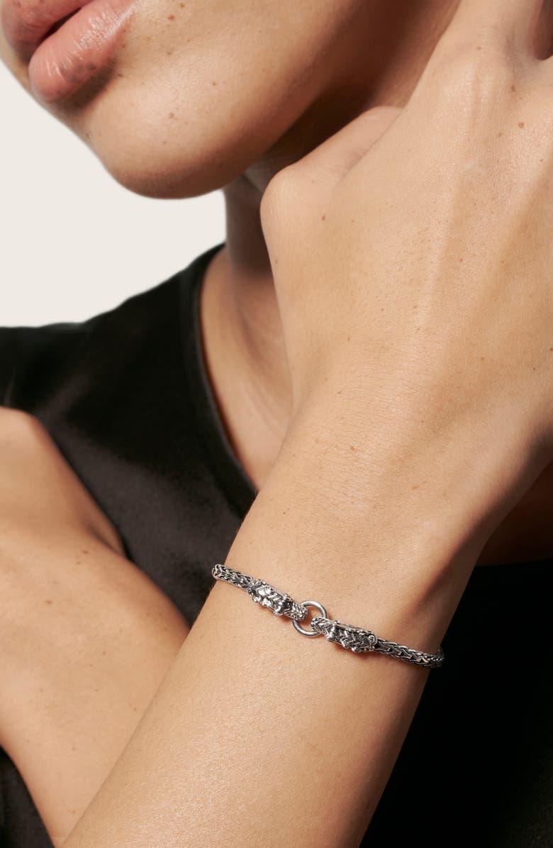 John Hardy Legends Naga Blue Sapphire Station Bracelet, Alternate, color, Silver