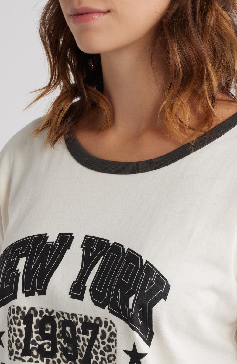 GOLDEN HOUR NY College Team Cotton Graphic T-Shirt, Alternate, color, Marshmallow