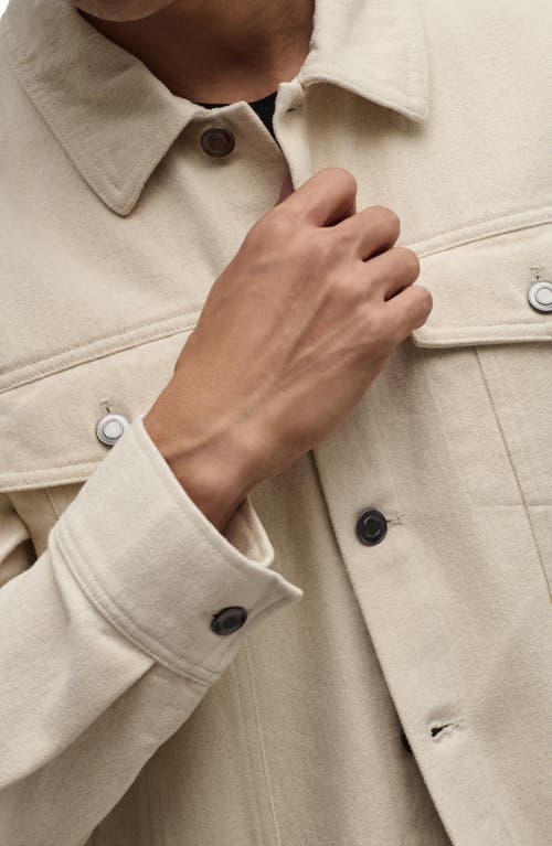 Barefoot Dreams Brushed Cotton Twill Trucker Jacket In White