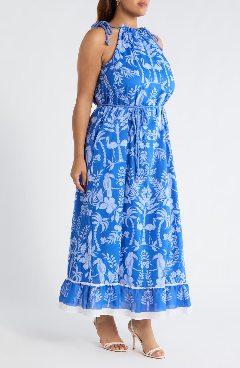 SUGARLIPS Kimana Floral Cotton Maxi Dress, Alternate, color, Cobalt-Combo