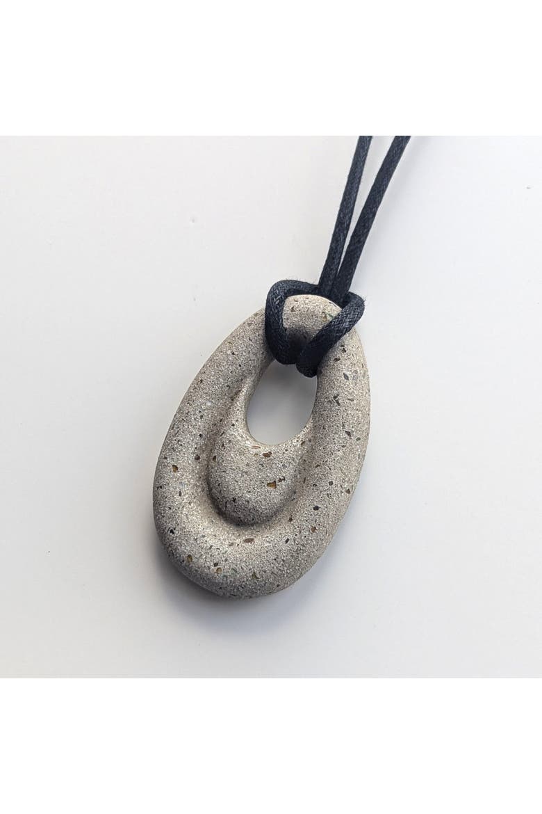 Ripple Concrete Necklace, Alternate, color, Natural Terrazzo