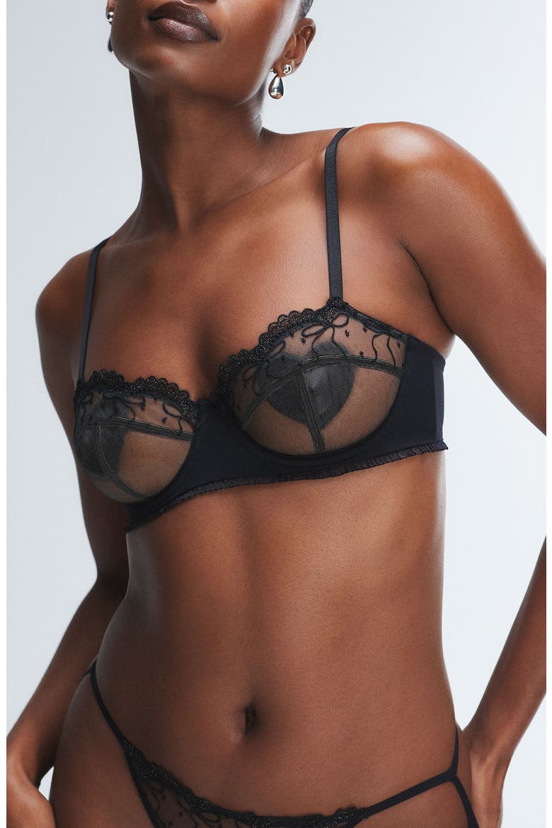 Loveline Balconette Bra, Main, color, BLACK CAVIAR