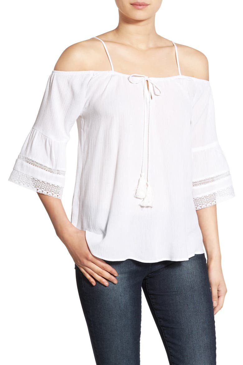 Off the Shoulder Top, Main, color, WHITE