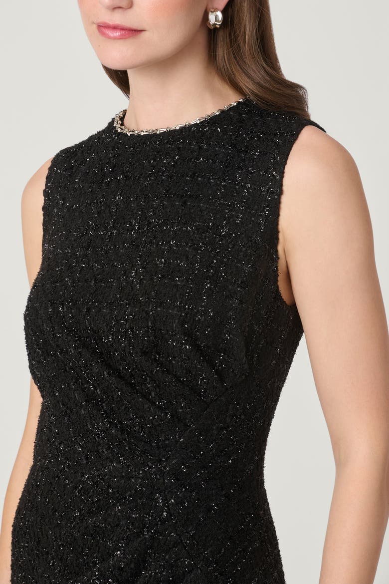 Monet Embellished Tweed Dress, Alternate, color, Jet