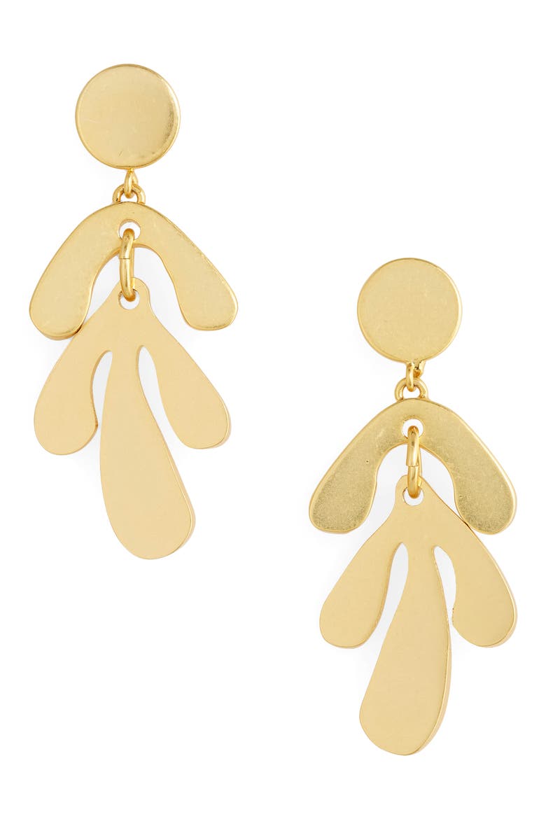 Marineleaf Statement Earrings, Main, color, VINTAGE GOLD