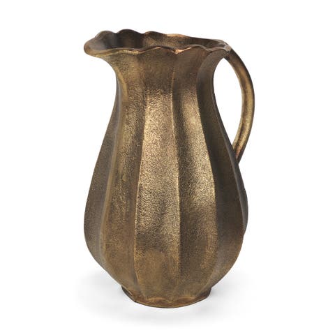Anya calloped Petal Cast Metal Jug