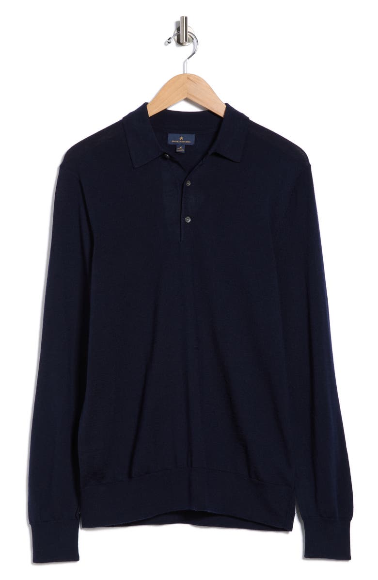 Brooks Brothers Swift Merino Wool Long Sleeve Polo, Alternate, color,
