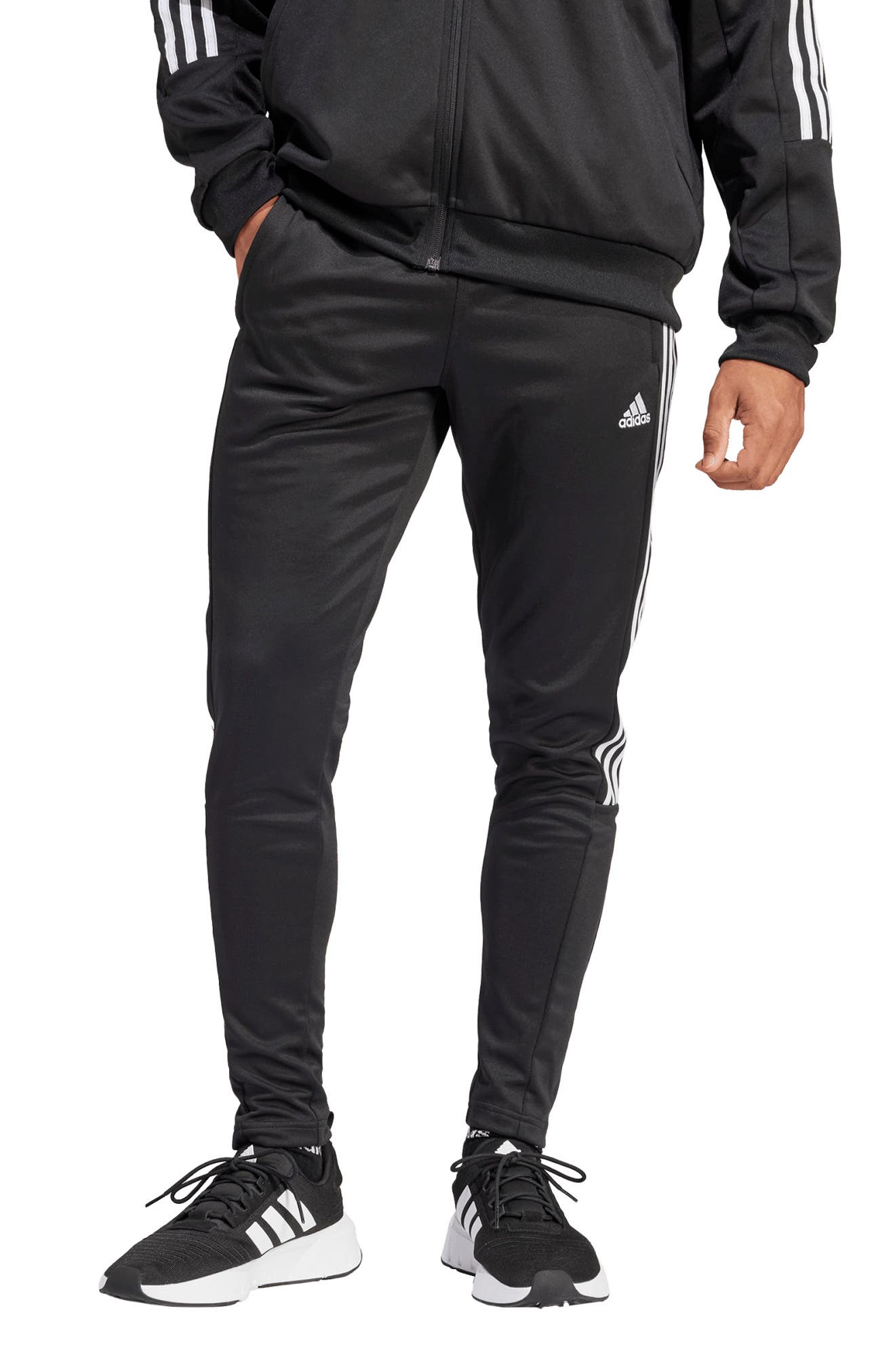ADIDAS SPORTSWEAR Tiro Tapered Athletic Pants in Black/White 